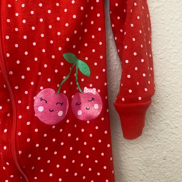 Red cherry pajama onesie 4T - Picture 3 of 4